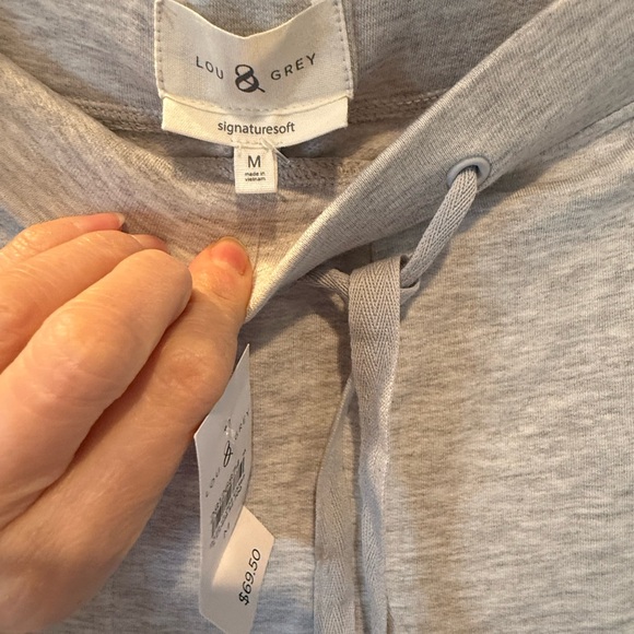 Lou & Grey Gray Track Pants with Elastic Waistband - Picture 4 of 5